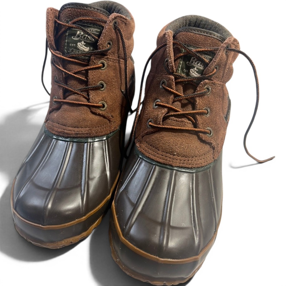 GH Bass Vulture Mens Duck Boots Brown Suede Leather Waterproof Rubber Sole 10